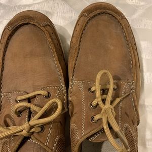 Men's CLARKS casual leather boat/deck shoe sz 10